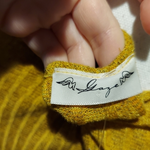 GAZE crop top yellow womens size small - Picture 5 of 5